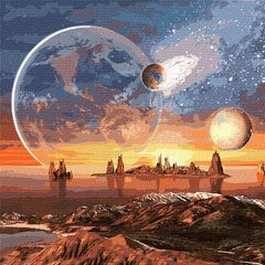 Картина за номерами Космічна пустеля з фарбами металiк (KHO9541) Идейка (Без коробки)