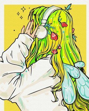 Малювання по номерам Playlist феї @nila_art_art (з флуоресцентними фарбами) (BSM-B53520) 40 х 50 см фото інтернет-магазину Raskraski.com.ua