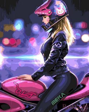 Картина за номерами Дівчина на мотоциклі (BK-GX31796) (Без коробки)