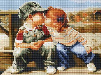 Алмазная живопись Первый поцелуй ColorArt (CLR-PST430, На подрамнике) 30 х 40 см фото интернет-магазина Raskraski.com.ua
