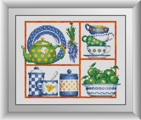 Картина стразами Время пить чай Dream Art (DA-30800, Без подрамника) 26 x 32 см фото интернет-магазина Raskraski.com.ua