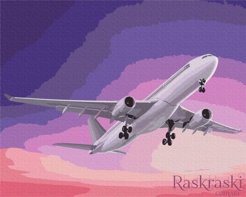 Картина по номерам Самолет в небе (BS52838) (Без коробки)
