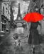 Раскраски по номерам С красным зонтиком в Париже (ANG630) (Без коробки)