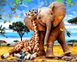 Холст для рисования Слоненок и жираф (VP1318) Babylon — фото комплектации набора