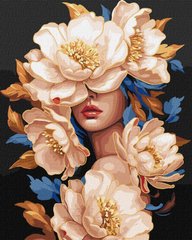 Картини за номерами Квіткова красуня з фарбами металік ©victoria_art___ (KHO8428) Ідейка (Без коробки)