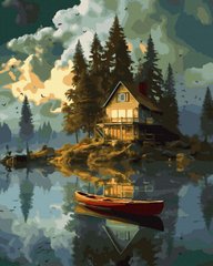 Полотно для малювання Будиночок на озері (ANG709) (Без коробки)