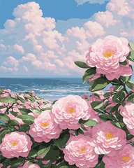 Холст для рисования Нежные розы у моря (BRM45629) фото интернет-магазина Raskraski.com.ua