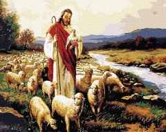 Раскраска по номерам Иисус и овцы (BRM7781) фото интернет-магазина Raskraski.com.ua