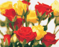 Раскраска по номерам Жёлто-красные розы (AS0851) ArtStory фото интернет-магазина Raskraski.com.ua