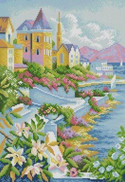 Картина алмазами На набережній (33 х 47 см) Dream Art (DA-31766) 33 х 47 см фото інтернет-магазину Raskraski.com.ua