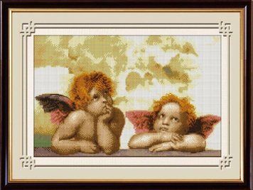 Алмазная картина Два ангела (полная зашивка, квадратные камни) Dream Art (DA-30162, Без подрамника) 30 х 55 см фото интернет-магазина Raskraski.com.ua