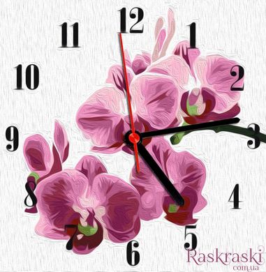 Картина по номерам часы Орхидея (ASG019) ArtStory (Без коробки)