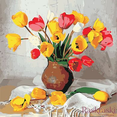 Рисунок по цифрам Цветные тюльпаны (AS0951) ArtStory (Без коробки)