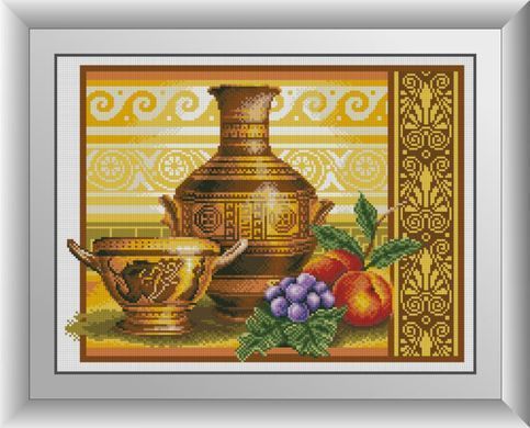 Мозаика алмазная Ваза с персиками (полная зашивка, квадратные камни) Dream Art (DA-30214, Без подрамника) 37 х 49 см фото интернет-магазина Raskraski.com.ua
