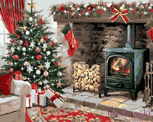 Картина за номерами Різдвяний вогнище (BK-GX21291) (Без коробки)
