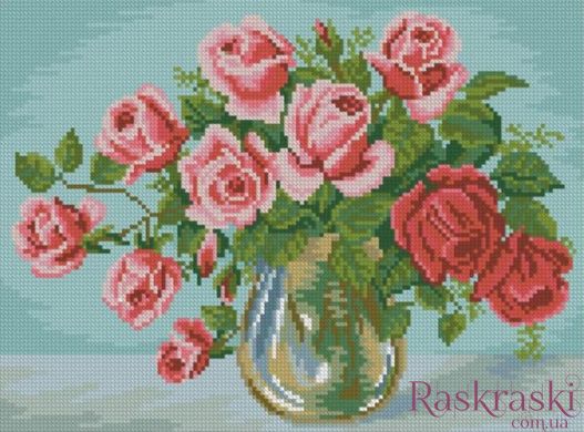 Картина зі страз Садові троянди (27 х 37 см) Dream Art (DA-31833) фото інтернет-магазину Raskraski.com.ua