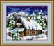 Картина алмазна вишивка Зимова хатина (повна зашивання, квадратні камені) Dream Art (DA-30061) — фото комплектації набору
