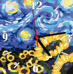 Картина по номерам часы Звездная ночь (ASG020) ArtStory (Без коробки)