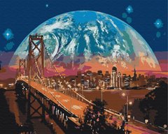 Картина по номерам Луна над Сан-Франциско (BS8312) (Без коробки)
