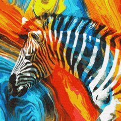 Картины по номерам Цветная зебра (KHO4269) Идейка (Без коробки)
