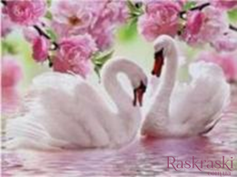 Картина з страз Лебеді в рожевому (GM75229) Диамантовые ручки (GU_178167) фото інтернет-магазину Raskraski.com.ua