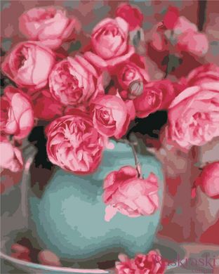 Картина Розмальовка Троянди у вазі (AS0332) ArtStory фото інтернет-магазину Raskraski.com.ua