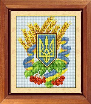 Алмазна живопис Герб україни 3 (повна зашивання, квадратні камені) Dream Art (DA-30112) 20 х 28 см фото інтернет-магазину Raskraski.com.ua