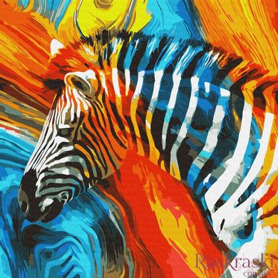 Картины по номерам Цветная зебра (KHO4269) Идейка (Без коробки)