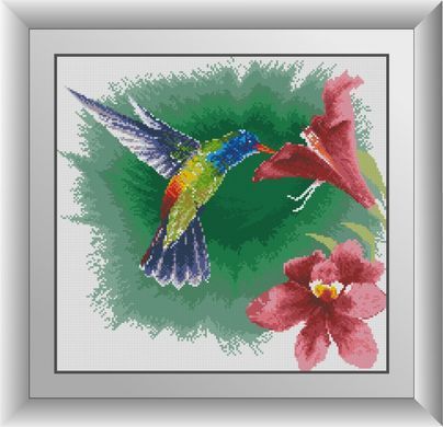 Набір алмазної мозаїки Колібрі з гібіскусом Dream Art (DA-30642) 43 х 45 см фото інтернет-магазину Raskraski.com.ua