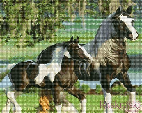 Мозаика алмазная Пара лошадей Никитошка (GJ6206, На подрамнике) фото интернет-магазина Raskraski.com.ua