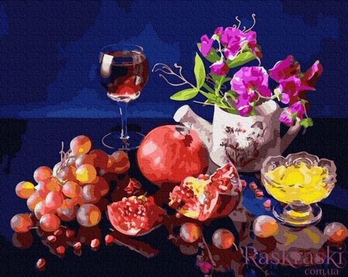 Картина за номерами Фрукти і вино (BRM26129) фото інтернет-магазину Raskraski.com.ua