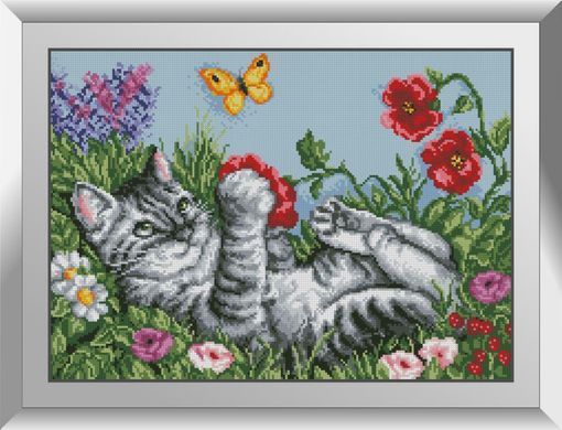 Алмазная мозаика Игривый котик Dream Art (DA-31402, Без подрамника) 37 x 52 см фото интернет-магазина Raskraski.com.ua