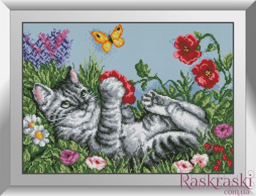 Набір алмазна мозаїка Грайливий котик Dream Art (DA-31402) фото інтернет-магазину Raskraski.com.ua