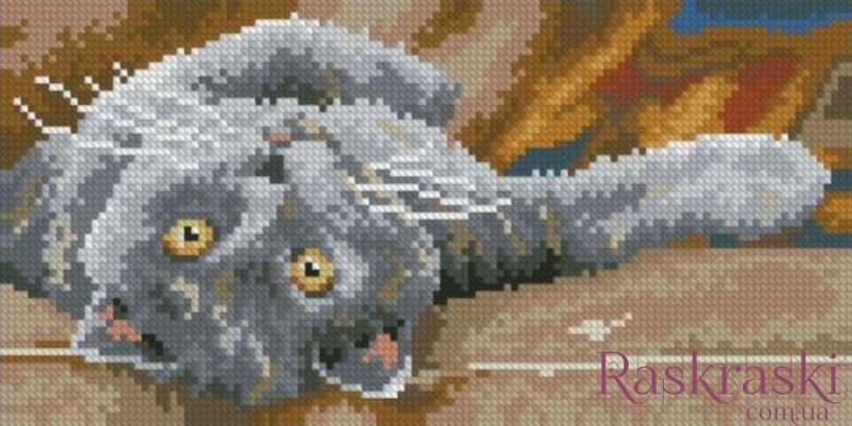 Алмазная вышивка Дымчатый кот 2 . (15 х 30 см) Dream Art (DA-31647, Без подрамника) фото интернет-магазина Raskraski.com.ua
