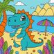 Картина по номерам Игривый динозавр ©art_selena_ua (KHO6103) Идейка (Без коробки)