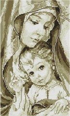Картина мозаїка Богородиця з Ісусом сепія ColorArt (CLR-PTP900) фото інтернет-магазину Raskraski.com.ua
