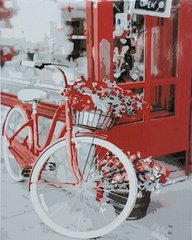 Картина Розмальовка Велосипед з квітами (SR-SY6857) Strateg (Без коробки)