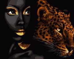 Картина за номерами Африканська перлина, із золотою фарбою (ART-B-6070) Artissimo фото інтернет-магазину Raskraski.com.ua