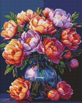 Алмазная мозаика Букет пионов &copy;art_selena_ua Идейка (AMO20028, На подрамнике) 40 х 50 см фото интернет-магазина Raskraski.com.ua