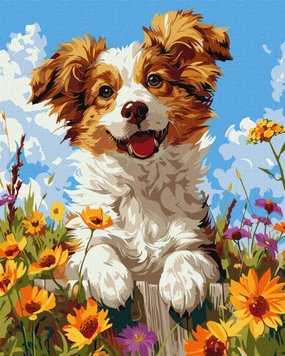Картина по цифрам Собака в цветах ©art_selena_ua (KHO6624) Идейка (Без коробки)
