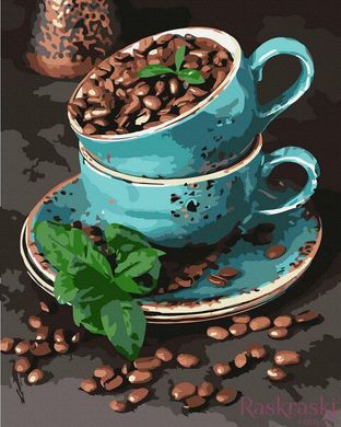 Картина Розмальовка Ароматні кавові зерна (NIK-N314) фото інтернет-магазину Raskraski.com.ua