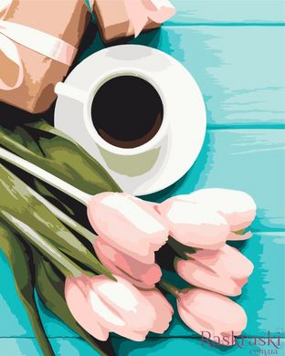 Раскраска по номерам Тюльпаны к кофе (BK-GX51002) (Без коробки)