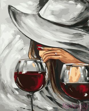 Картина по номерам Девушка и вино (ANG471) (Без коробки)