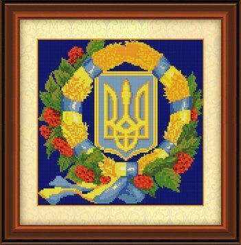 Набір алмазної вишивки Герб україни 4 (повна зашивання, квадратні камені) Dream Art (DA-30113) 34 х 34 см фото інтернет-магазину Raskraski.com.ua
