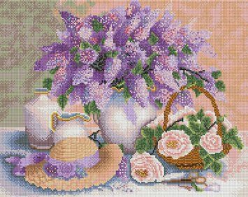 Картина стразами Букет бузку ColorArt (CLR-SP047) 40 х 50 см фото інтернет-магазину Raskraski.com.ua