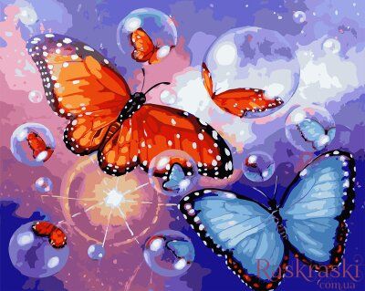 Картина по номерам Волшебные бабочки (BRM22072) фото интернет-магазина Raskraski.com.ua