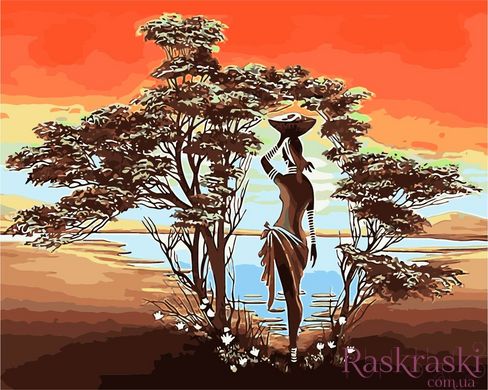 Розмальовка по номерах Озеро в Африці (W4350) фото інтернет-магазину Raskraski.com.ua