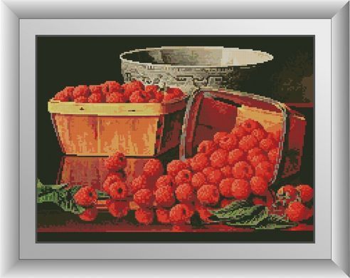 Картина мозаика Натюрморт с малиной Dream Art (DA-30717, Без подрамника) 37 х 50 см фото интернет-магазина Raskraski.com.ua