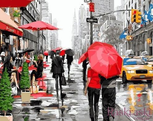 Картина алмазная вышивка Дождь в Нью-йорке My Art (MRT-TN920, На подрамнике) фото интернет-магазина Raskraski.com.ua