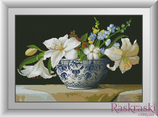 Алмазная живопись Белые лилии Dream Art (DA-30903, Без подрамника) фото интернет-магазина Raskraski.com.ua